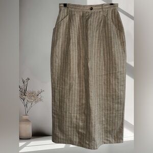 RUFF HEWN | VTG Pinstripe Linen Midi Skirt